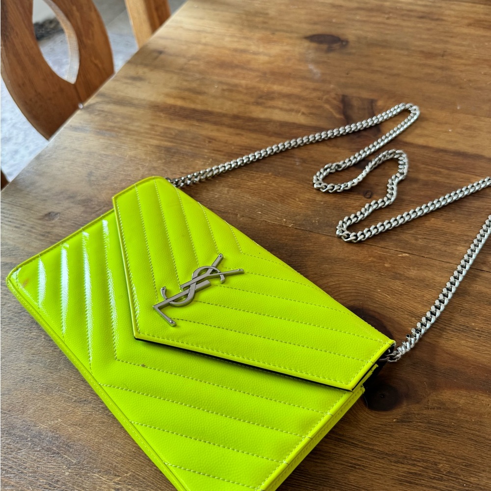Yves Saint Laurent Neon Yellow Crossbody Bag - Picture 10 of 10